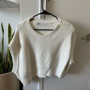 Zara cropped knit sweater top